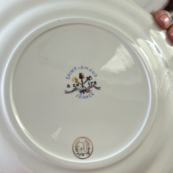 Saint Amand Liberte Hand Painted Plate—Vintage—BEAUTIFUL!!  Great Vintage Cond! - Picture 13 of 16